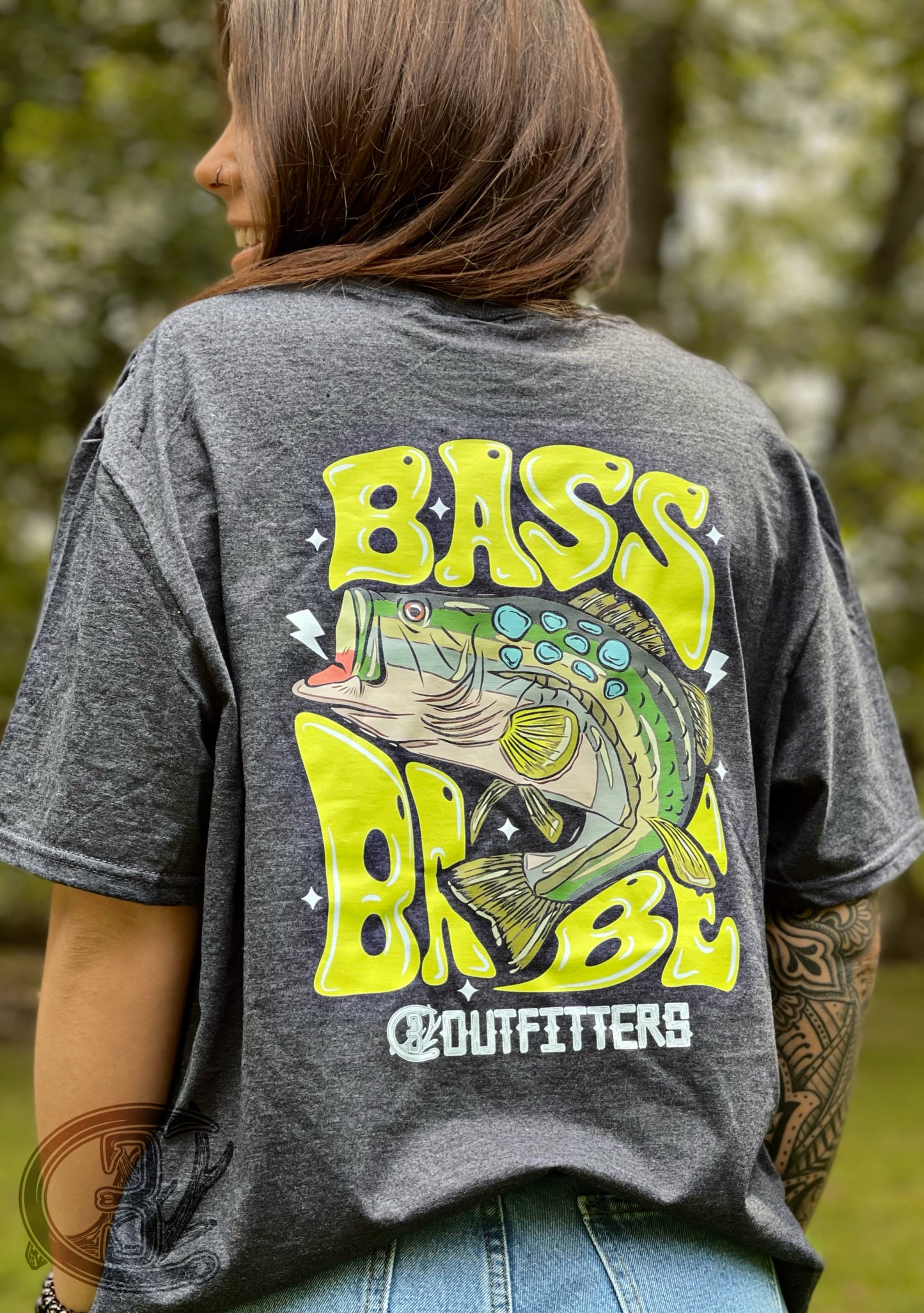 Retro Bass Babe Turquoise Largemouth Tee